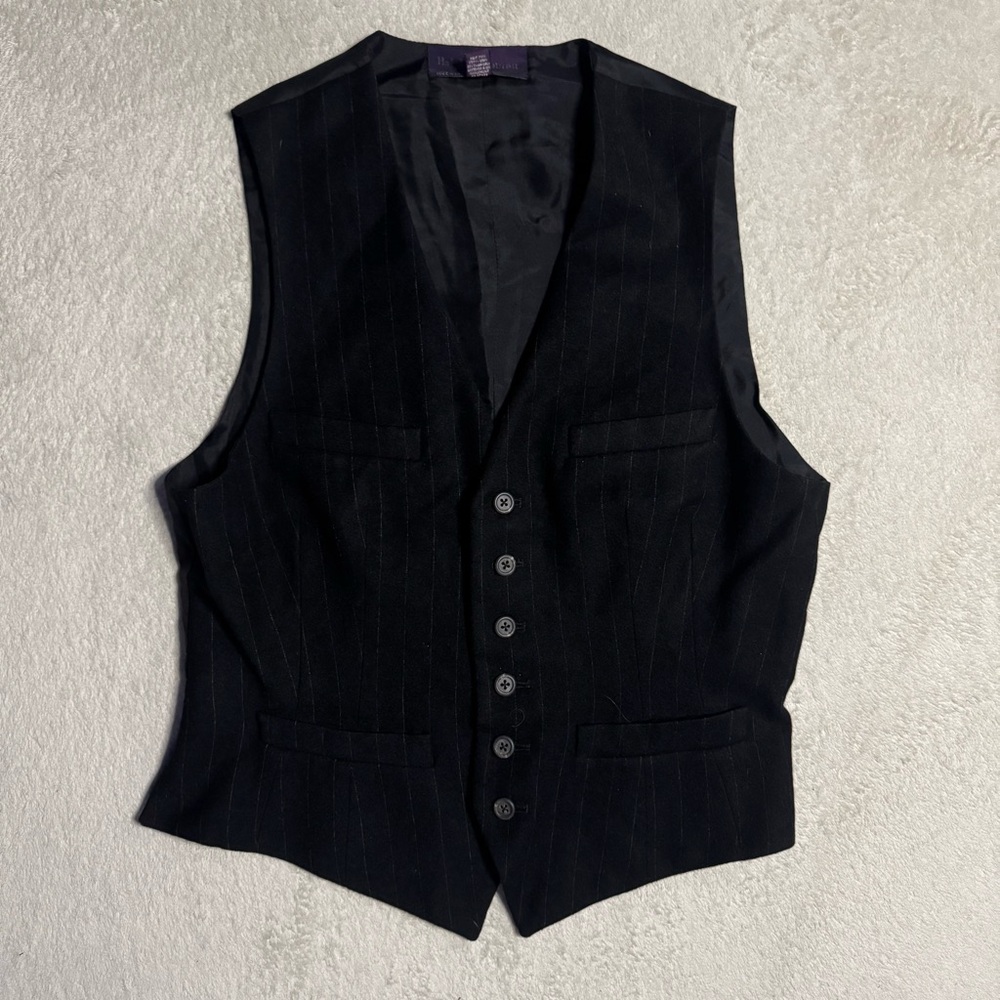Ralph Lauren Classic Black Pinstripe Vest